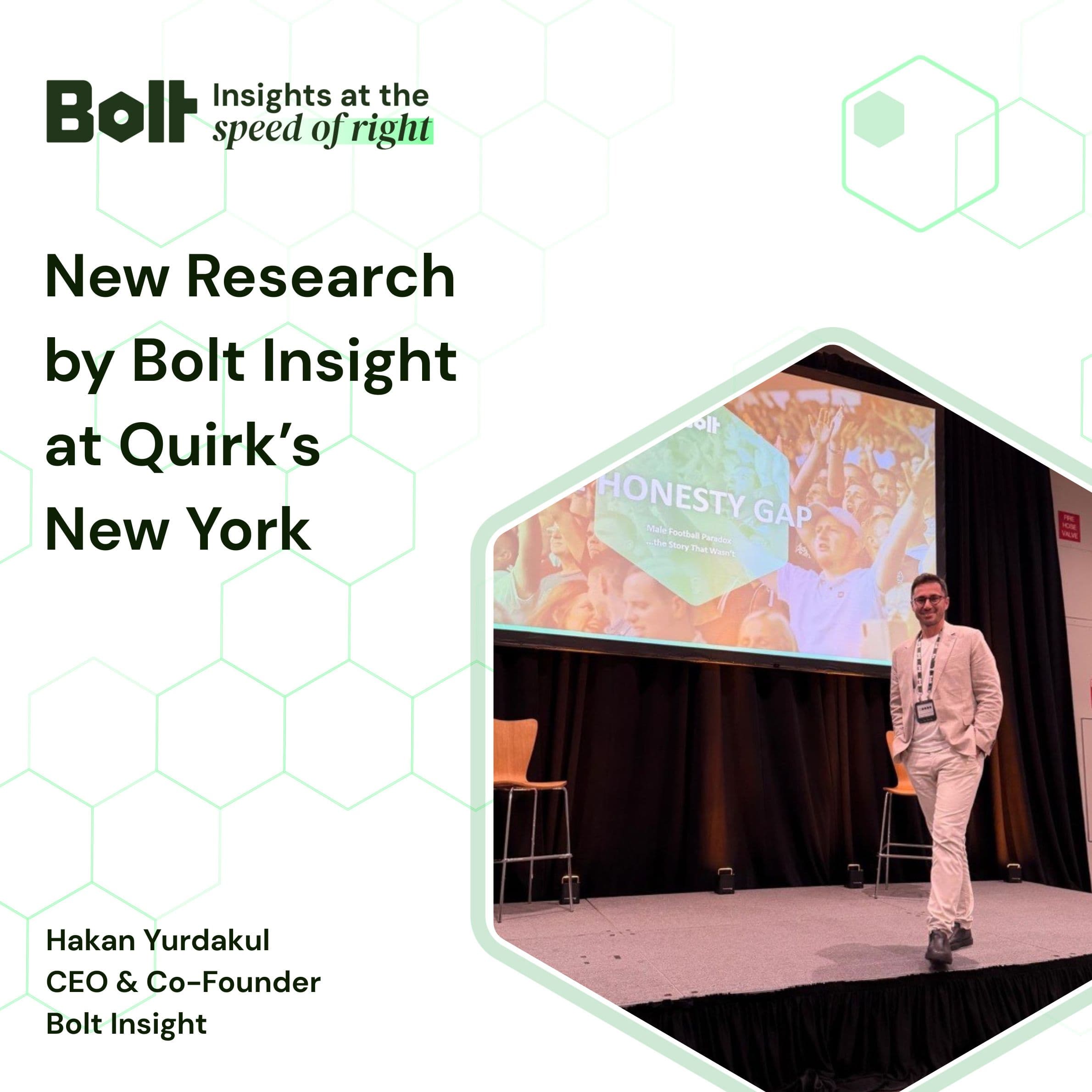 Bolt Insight presenting new research at Quirk's New York